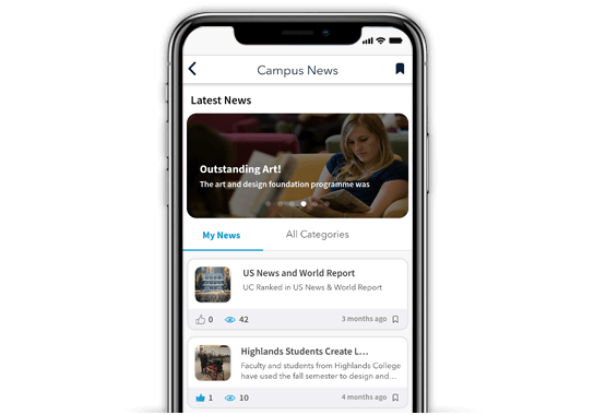customized student news app for higher education